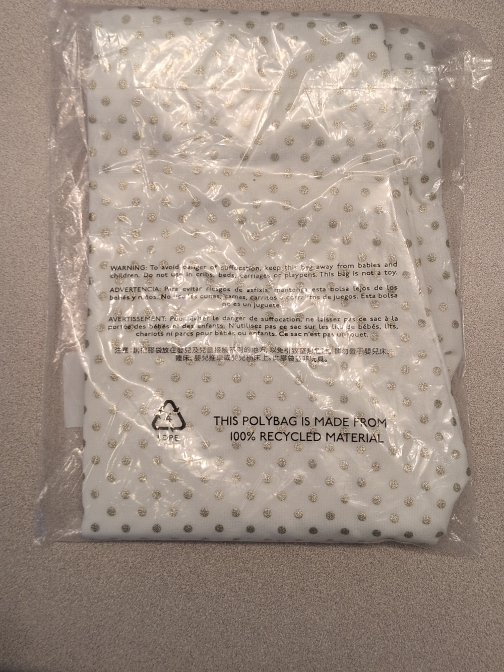 Crewcuts Girl's Leggings White Gold Polka Dot Size 12 NWT - Picture 2 of 4